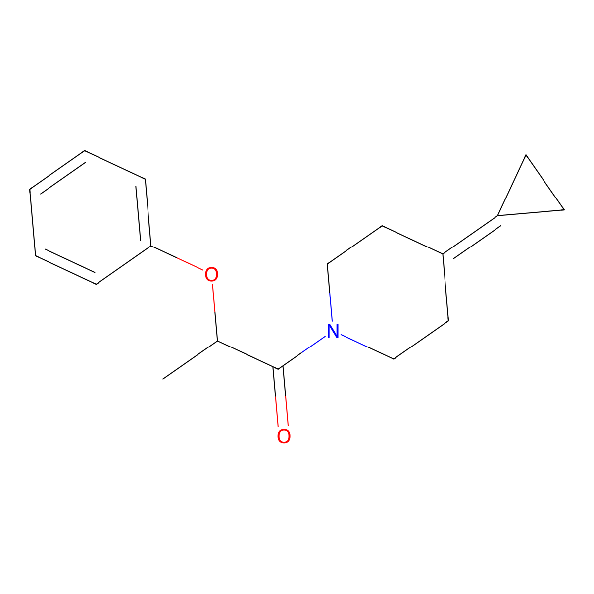 1-(4-Cyclopropylidenepiperidin-1-yl)-2-phenoxypropan-1-one molecular structure, CAS 2097921-79-2
