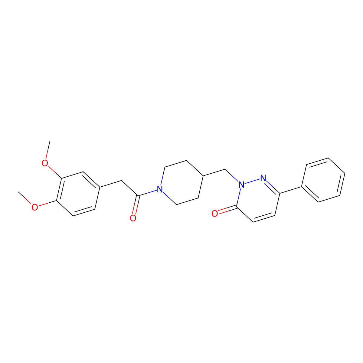 2-({1-[2-(3,4-Dimethoxyphenyl)acetyl]piperidin-4-yl}methyl)-6-phenyl-2,3-dihydropyridazin-3-one molecular structure, CAS 2097921-86-1