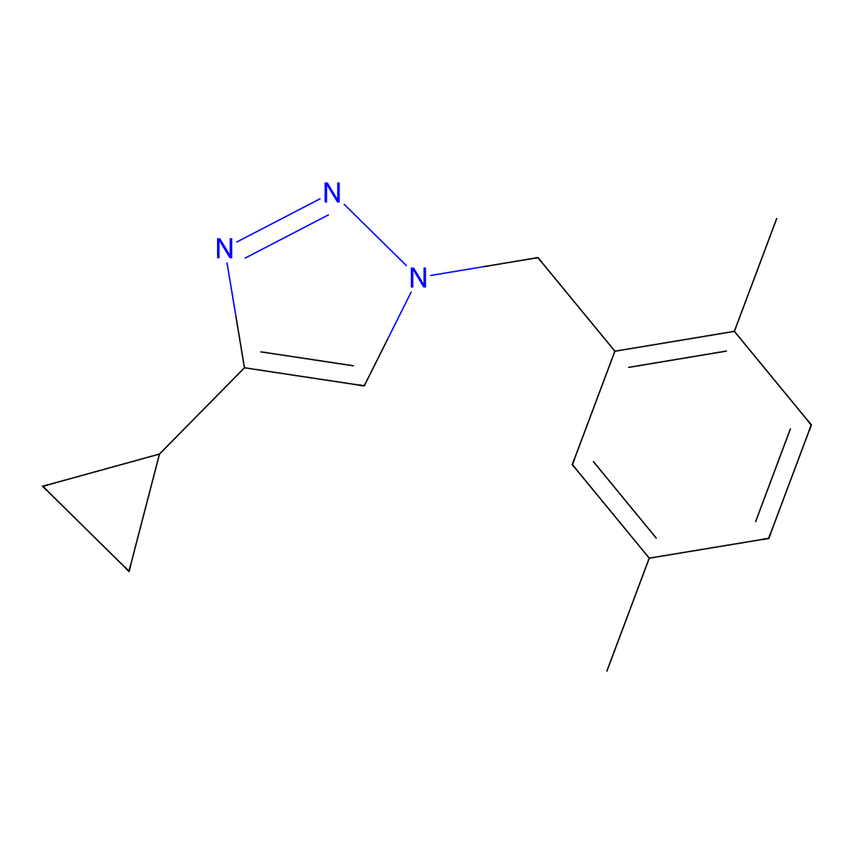 4-cyclopropyl-1-[(2,5-dimethylphenyl)methyl]-1H-1,2,3-triazole molecular structure, CAS 2097921-88-3