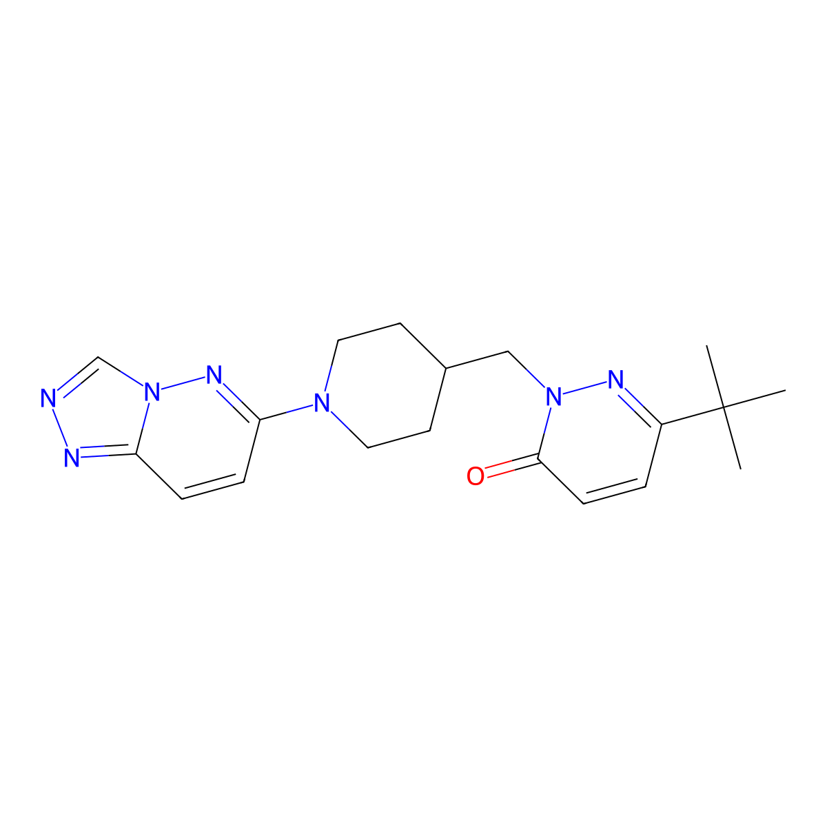 6-Tert-butyl-2-[(1-{[1,2,4]triazolo[4,3-b]pyridazin-6-yl}piperidin-4-yl)methyl]-2,3-dihydropyridazin-3-one molecular structure, CAS 2097921-99-6