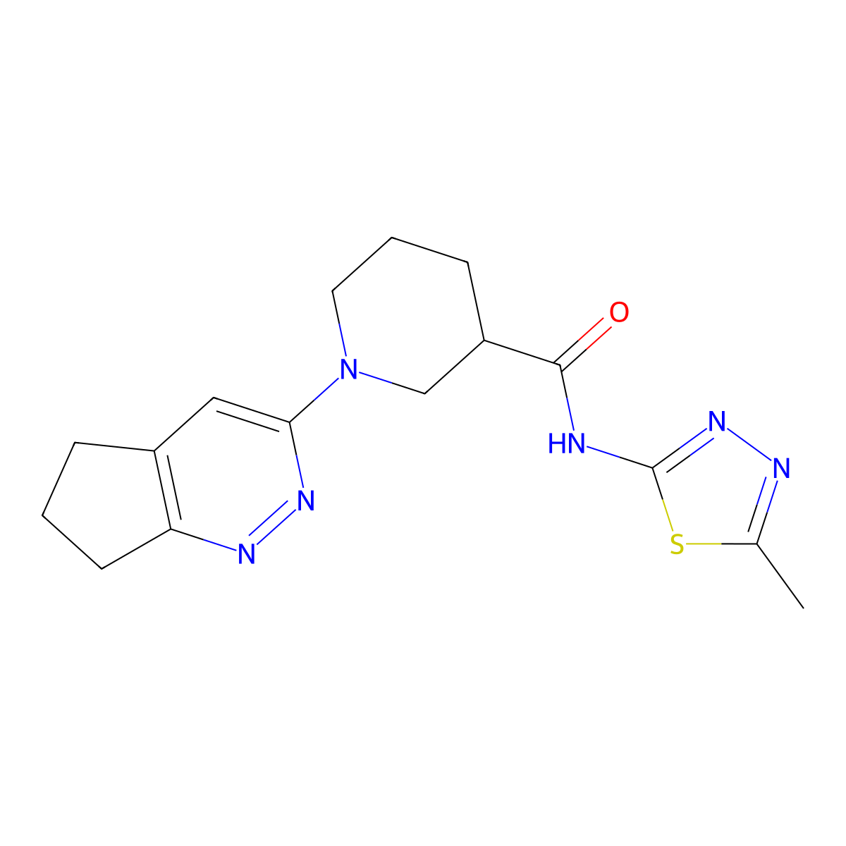 1-{5H,6H,7H-cyclopenta[c]pyridazin-3-yl}-N-(5-methyl-1,3,4-thiadiazol-2-yl)piperidine-3-carboxamide molecular structure, CAS 2097922-01-3