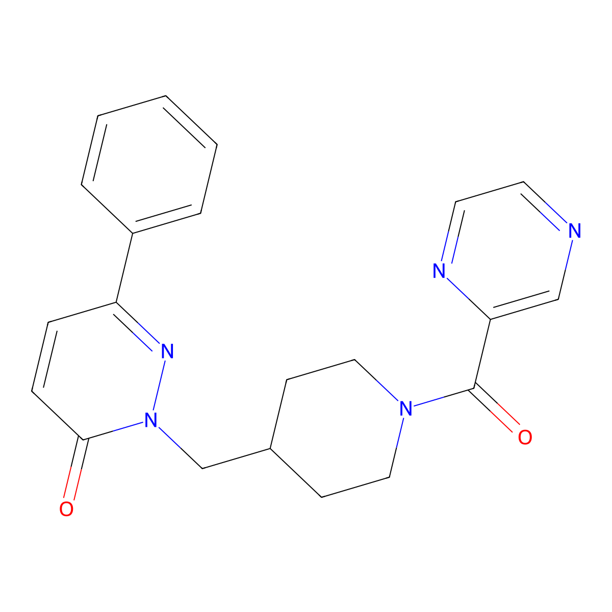 6-Phenyl-2-{[1-(pyrazine-2-carbonyl)piperidin-4-yl]methyl}-2,3-dihydropyridazin-3-one molecular structure, CAS 2097922-14-8