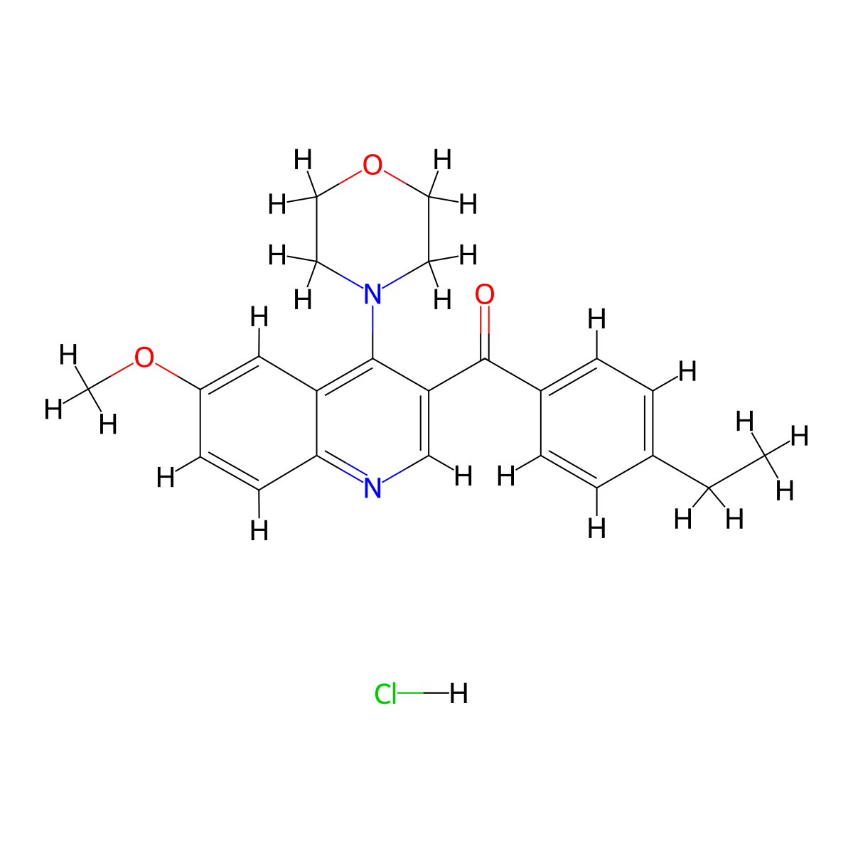 3-(4-Ethylbenzoyl)-6-methoxy-4-(morpholin-4-yl)quinoline hydrochloride molecular structure, CAS 2097922-15-9