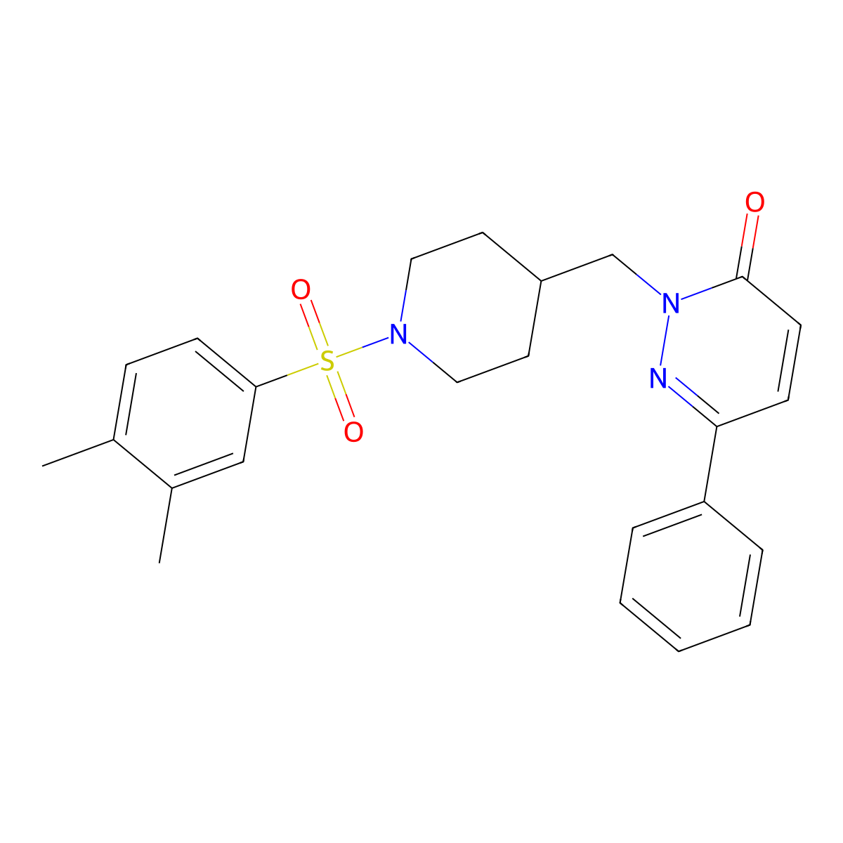 2-{[1-(3,4-Dimethylbenzenesulfonyl)piperidin-4-yl]methyl}-6-phenyl-2,3-dihydropyridazin-3-one molecular structure, CAS 2097922-19-3