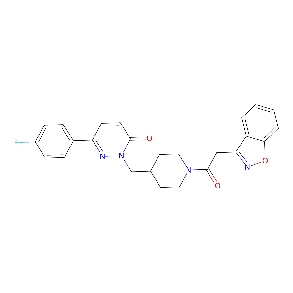 2-({1-[2-(1,2-Benzoxazol-3-yl)acetyl]piperidin-4-yl}methyl)-6-(4-fluorophenyl)-2,3-dihydropyridazin-3-one molecular structure, CAS 2097922-25-1