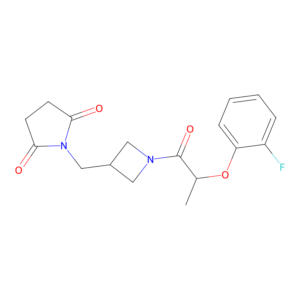 1-({1-[2-(2-Fluorophenoxy)propanoyl]azetidin-3-yl}methyl)pyrrolidine-2,5-dione molecular structure, CAS 2097922-27-3