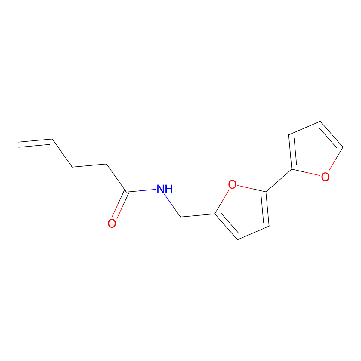 N-({[2,2'-bifuran]-5-yl}methyl)pent-4-enamide molecular structure, CAS 2097922-28-4