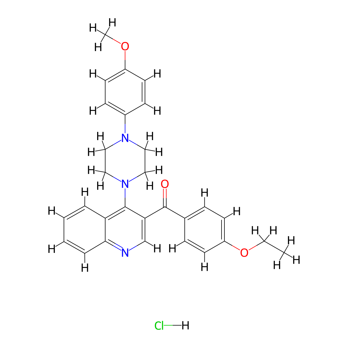 3-(4-Ethoxybenzoyl)-4-[4-(4-methoxyphenyl)piperazin-1-yl]quinoline hydrochloride molecular structure, CAS 2097922-37-5