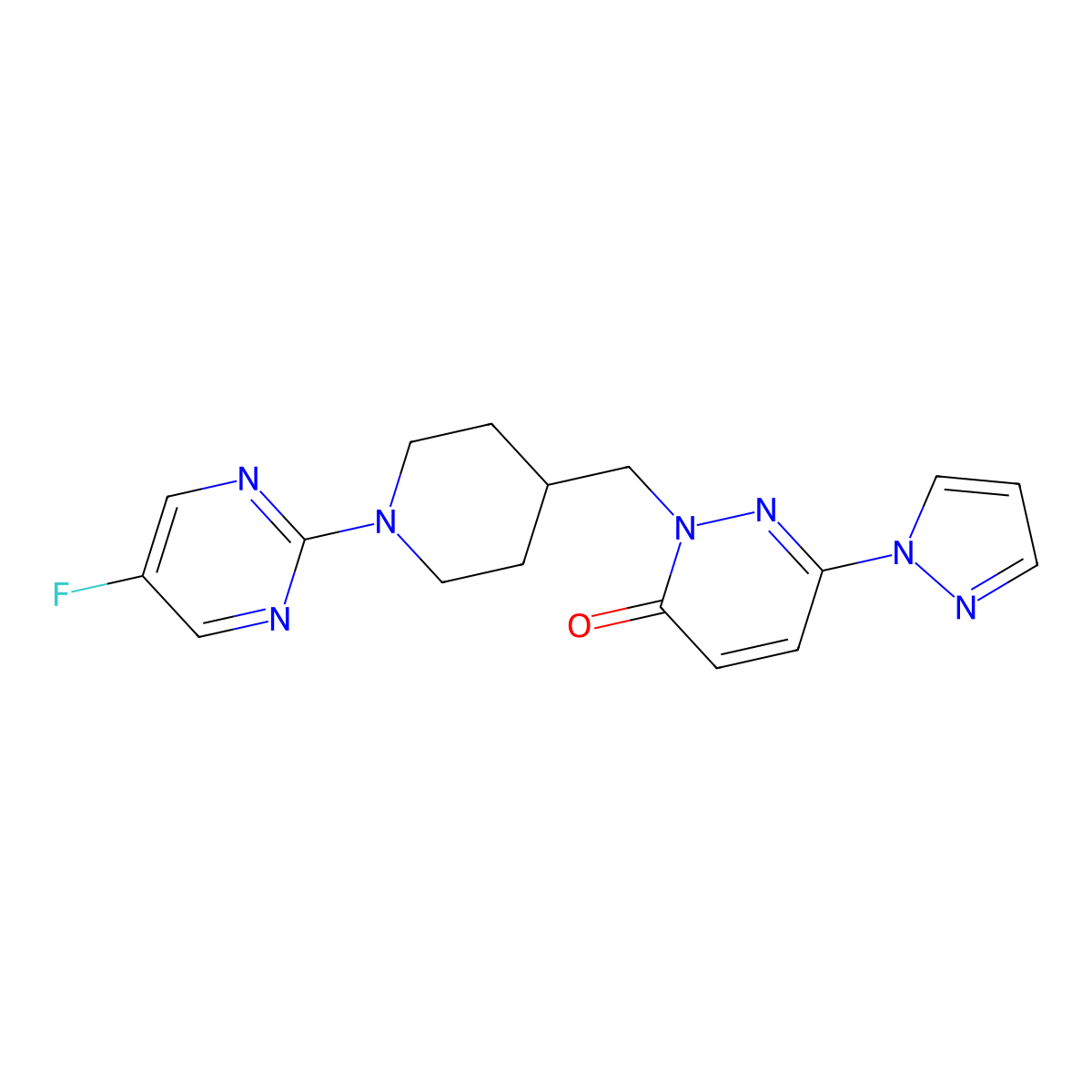 2-{[1-(5-fluoropyrimidin-2-yl)piperidin-4-yl]methyl}-6-(1H-pyrazol-1-yl)-2,3-dihydropyridazin-3-one molecular structure, CAS 2097922-43-3