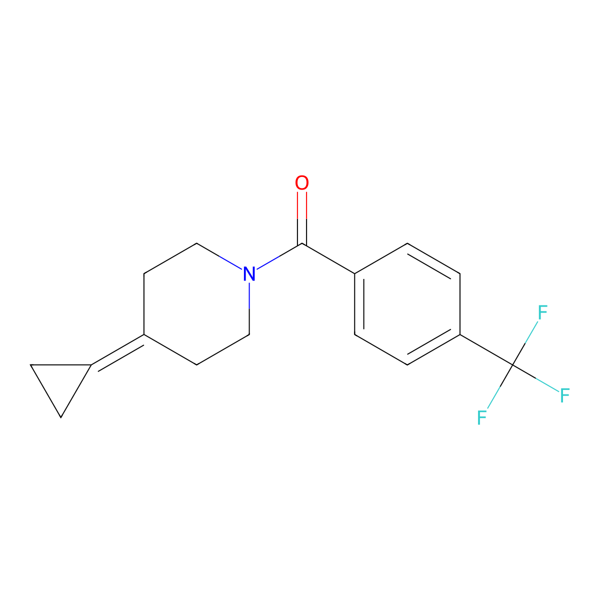 (4-Cyclopropylidenepiperidin-1-yl)(4-(trifluoromethyl)phenyl)methanone molecular structure, CAS 2097922-46-6