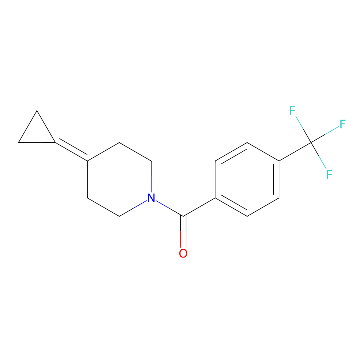 (4-Cyclopropylidenepiperidin-1-yl)(4-(trifluoromethyl)phenyl)methanone molecular structure, CAS 2097922-46-6