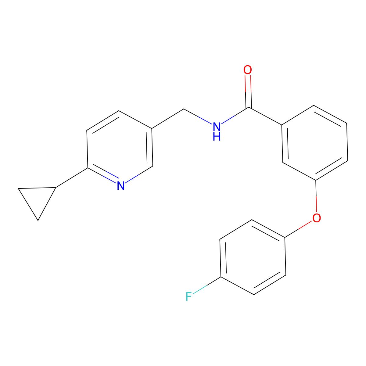 N-[(6-cyclopropylpyridin-3-yl)methyl]-3-(4-fluorophenoxy)benzamide molecular structure, CAS 2097922-51-3
