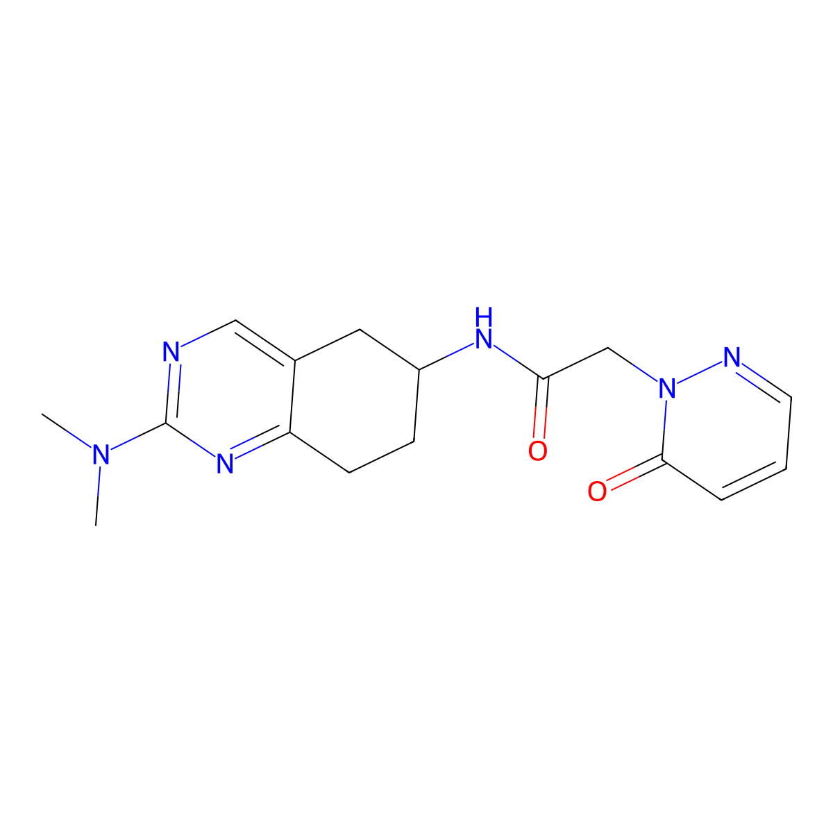 N-[2-(dimethylamino)-5,6,7,8-tetrahydroquinazolin-6-yl]-2-(6-oxo-1,6-dihydropyridazin-1-yl)acetamide molecular structure, CAS 2097922-52-4