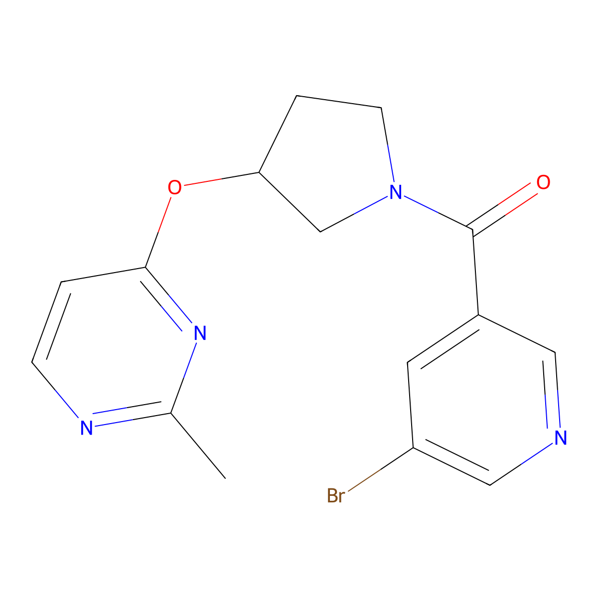 4-{[1-(5-Bromopyridine-3-carbonyl)pyrrolidin-3-yl]oxy}-2-methylpyrimidine molecular structure, CAS 2097922-55-7