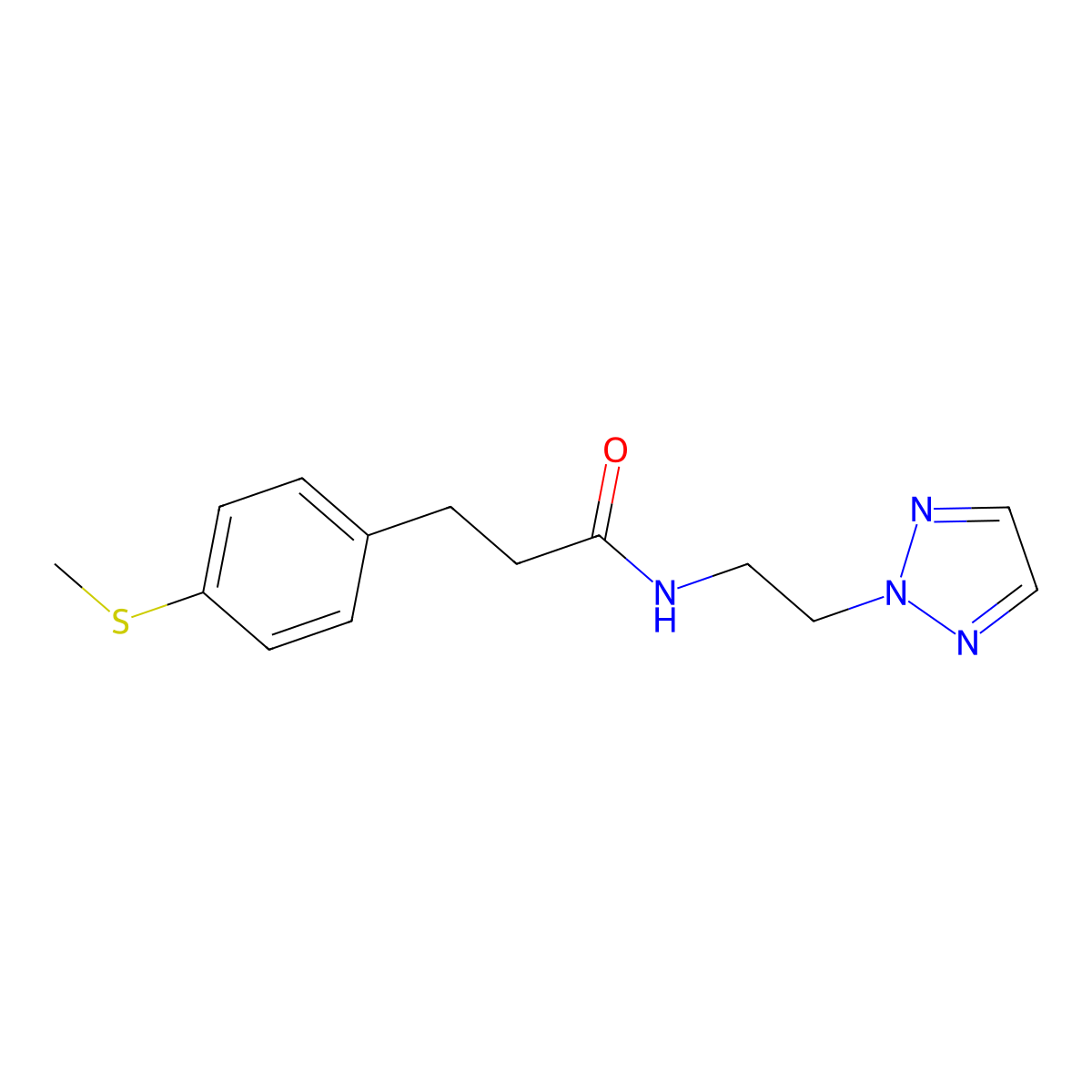 N-(2-(2H-1,2,3-triazol-2-yl)ethyl)-3-(4-(methylthio)phenyl)propanamide molecular structure, CAS 2097922-60-4