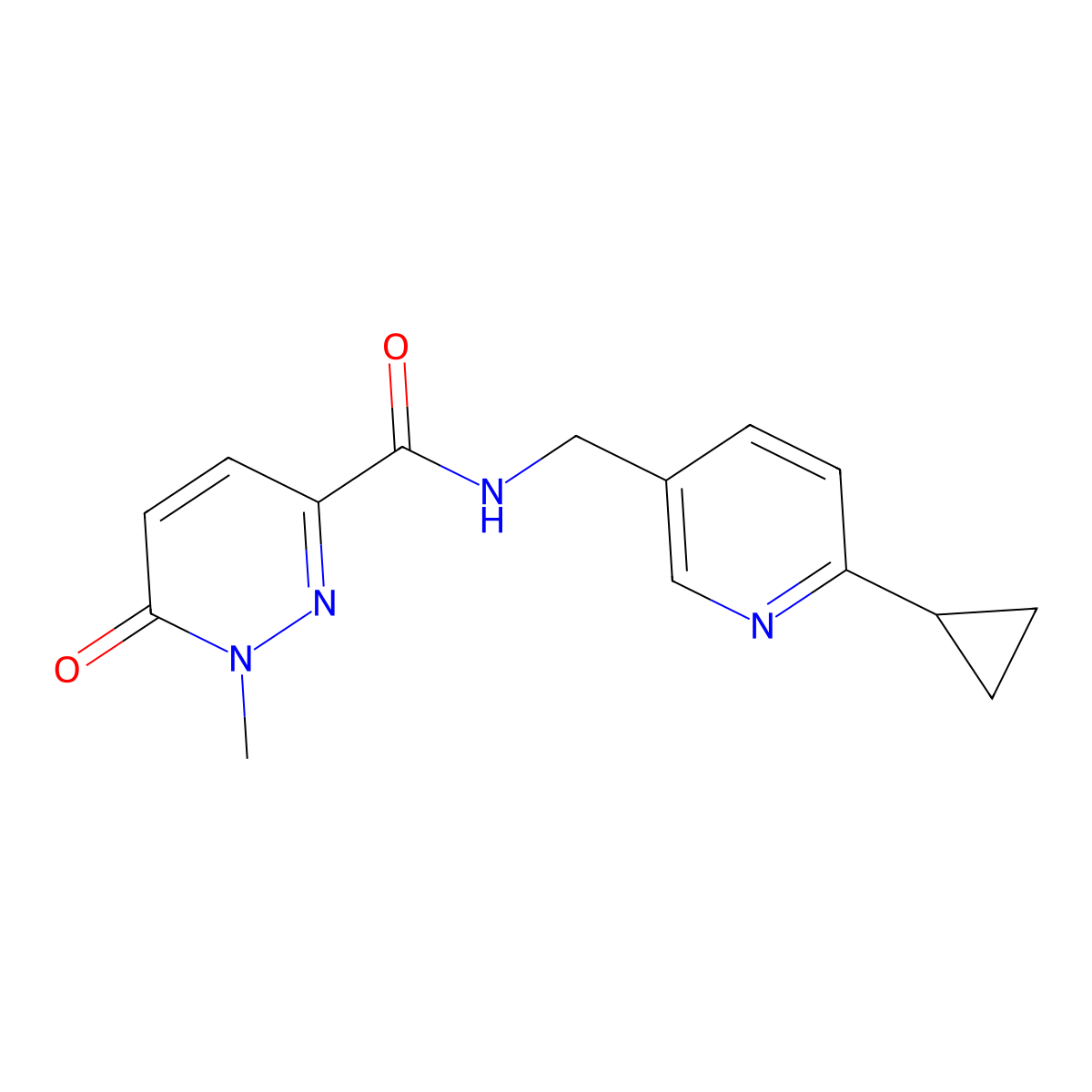 N-[(6-cyclopropylpyridin-3-yl)methyl]-1-methyl-6-oxo-1,6-dihydropyridazine-3-carboxamide molecular structure, CAS 2097922-66-0