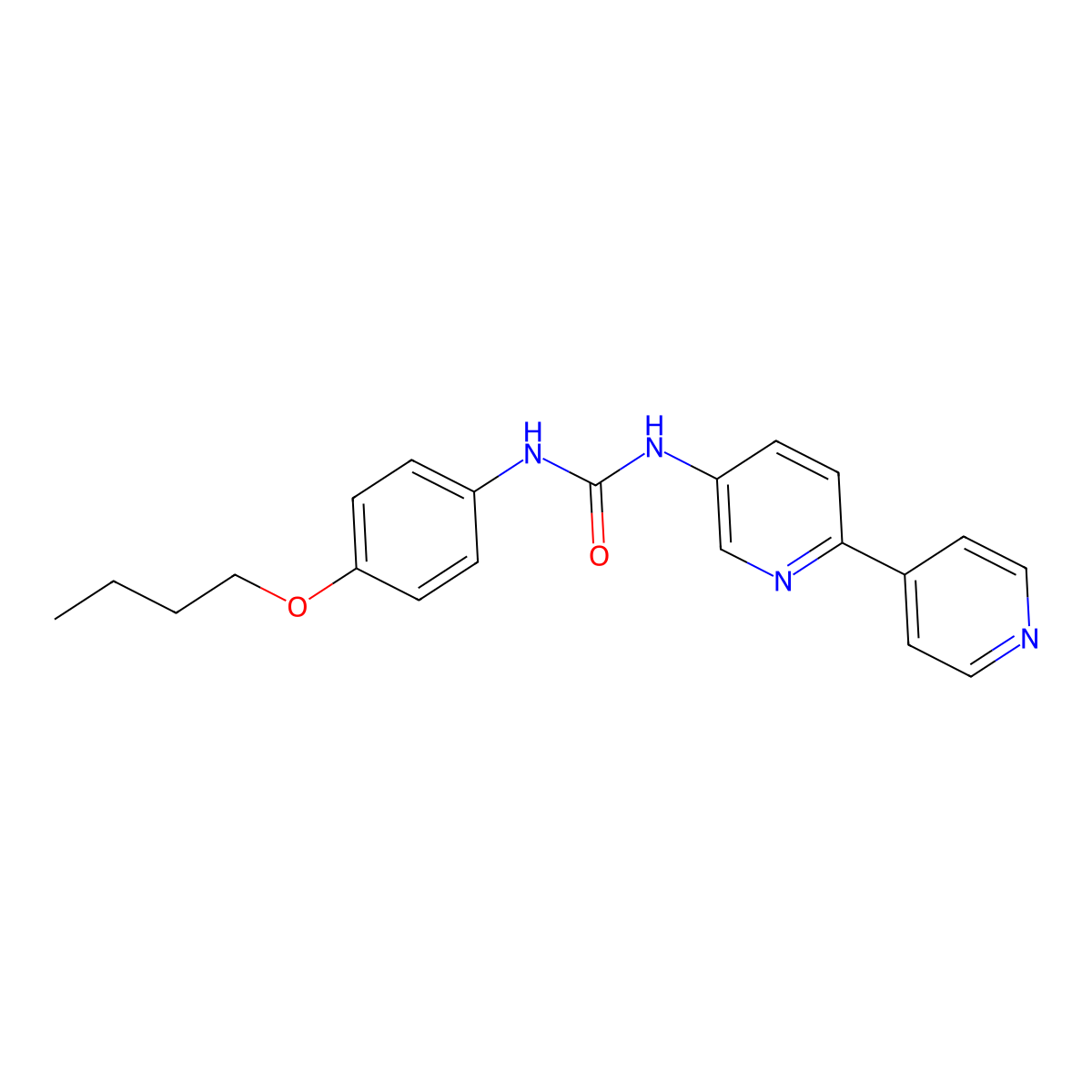 3-{[2,4'-Bipyridine]-5-yl}-1-(4-butoxyphenyl)urea molecular structure, CAS 2097922-67-1