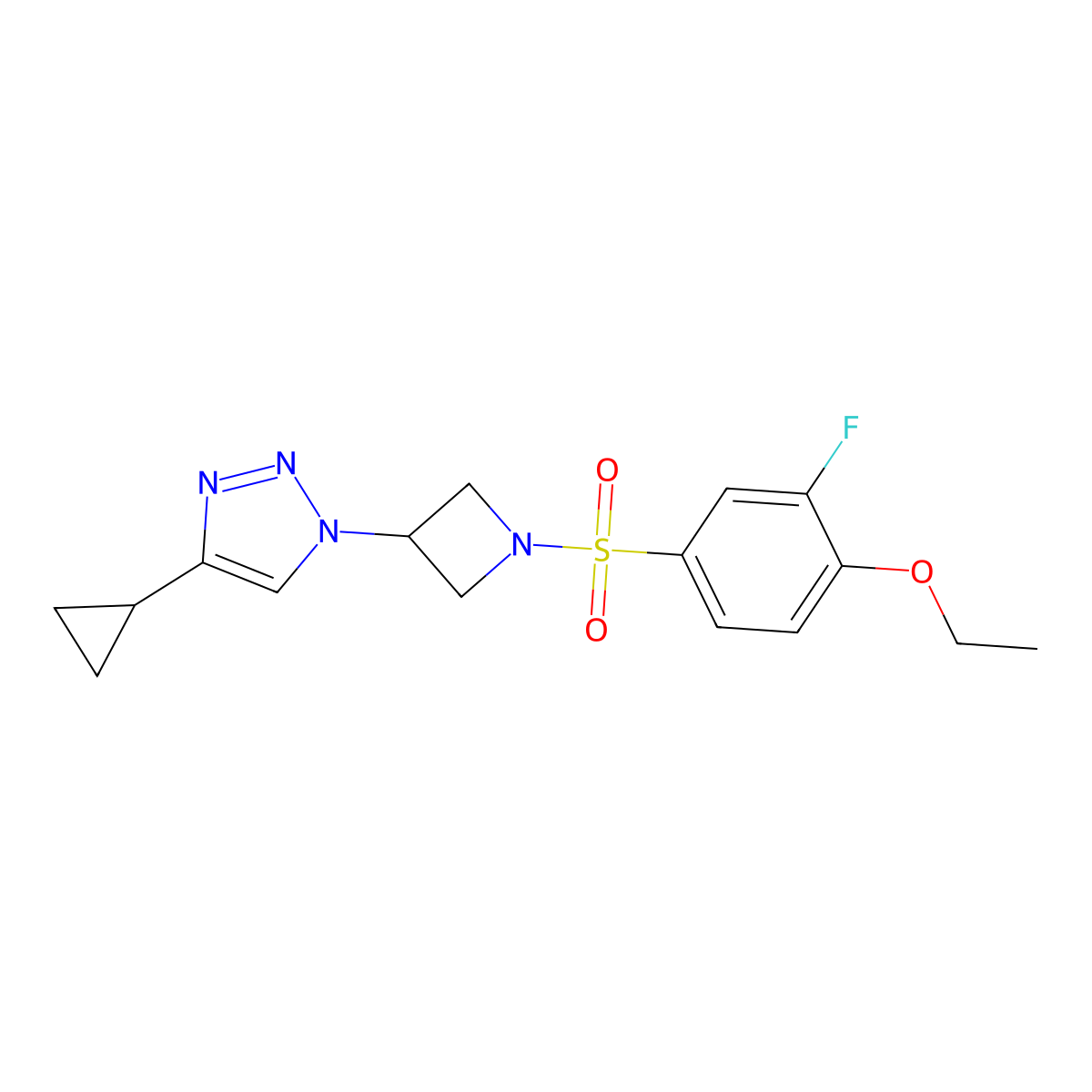 4-cyclopropyl-1-(1-((4-ethoxy-3-fluorophenyl)sulfonyl)azetidin-3-yl)-1H-1,2,3-triazole molecular structure, CAS 2097922-84-2