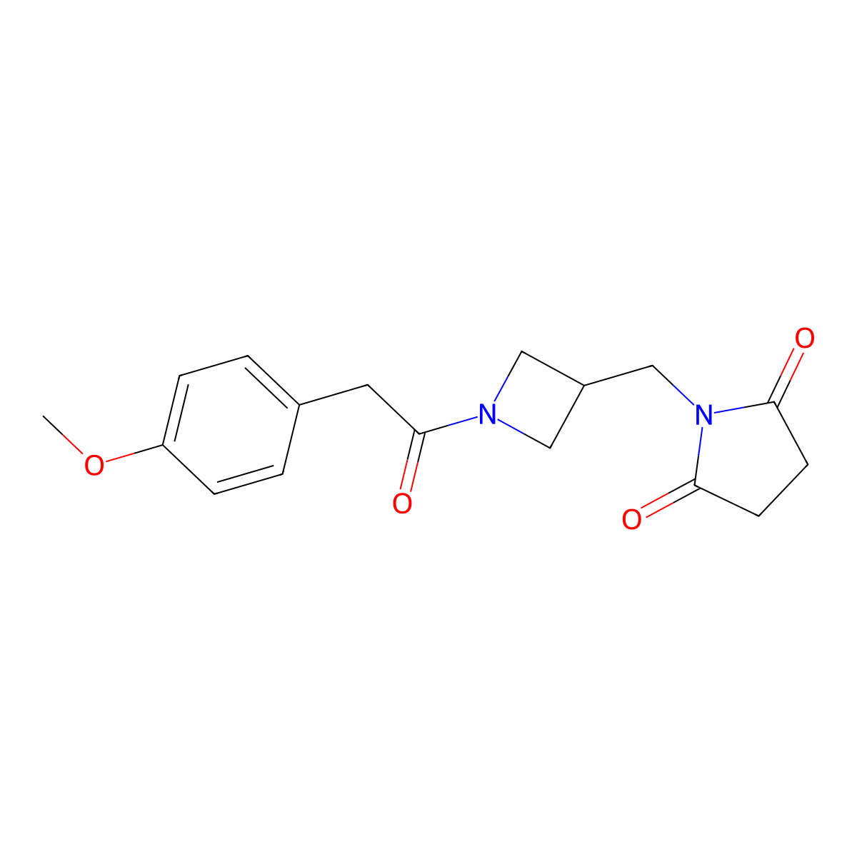 1-({1-[2-(4-Methoxyphenyl)acetyl]azetidin-3-yl}methyl)pyrrolidine-2,5-dione molecular structure, CAS 2097923-03-8