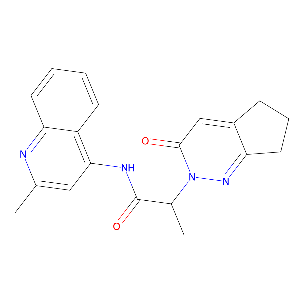 N-(2-methylquinolin-4-yl)-2-(3-oxo-3,5,6,7-tetrahydro-2H-cyclopenta[c]pyridazin-2-yl)propanamide molecular structure, CAS 2097923-05-0