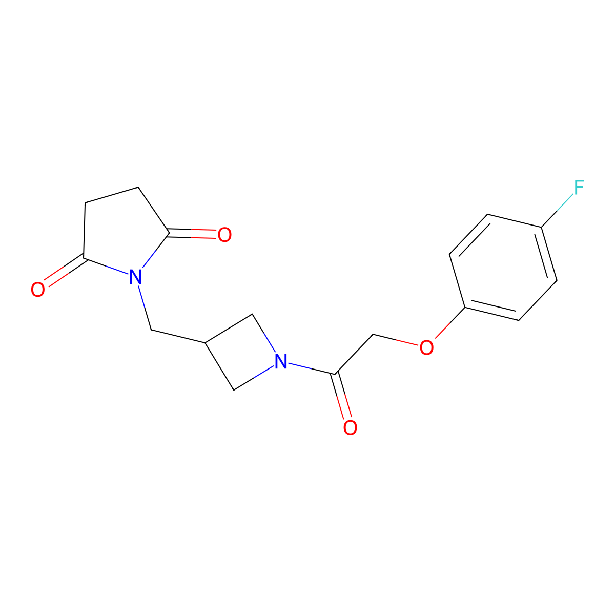 1-({1-[2-(4-Fluorophenoxy)acetyl]azetidin-3-yl}methyl)pyrrolidine-2,5-dione molecular structure, CAS 2097923-07-2