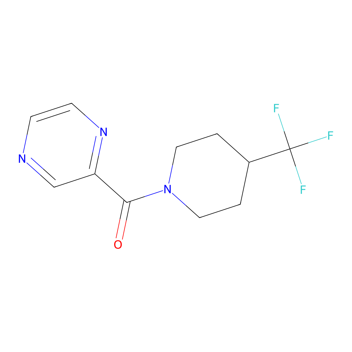 2-[4-(Trifluoromethyl)piperidine-1-carbonyl]pyrazine molecular structure, CAS 2097923-12-9