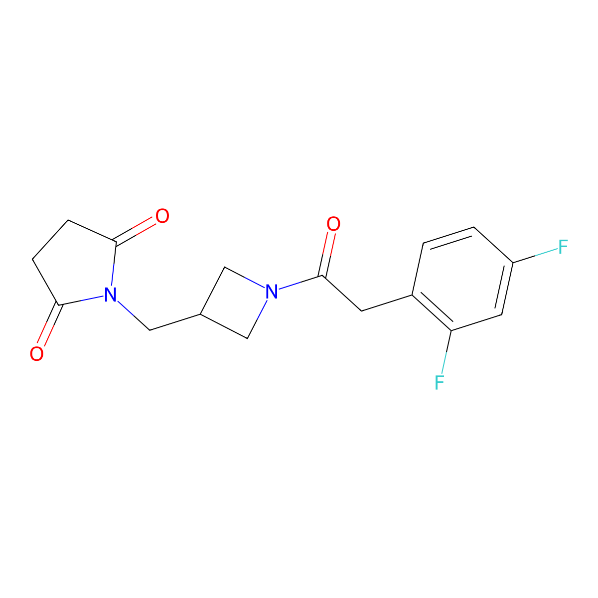 1-({1-[2-(2,4-Difluorophenyl)acetyl]azetidin-3-yl}methyl)pyrrolidine-2,5-dione molecular structure, CAS 2097923-13-0