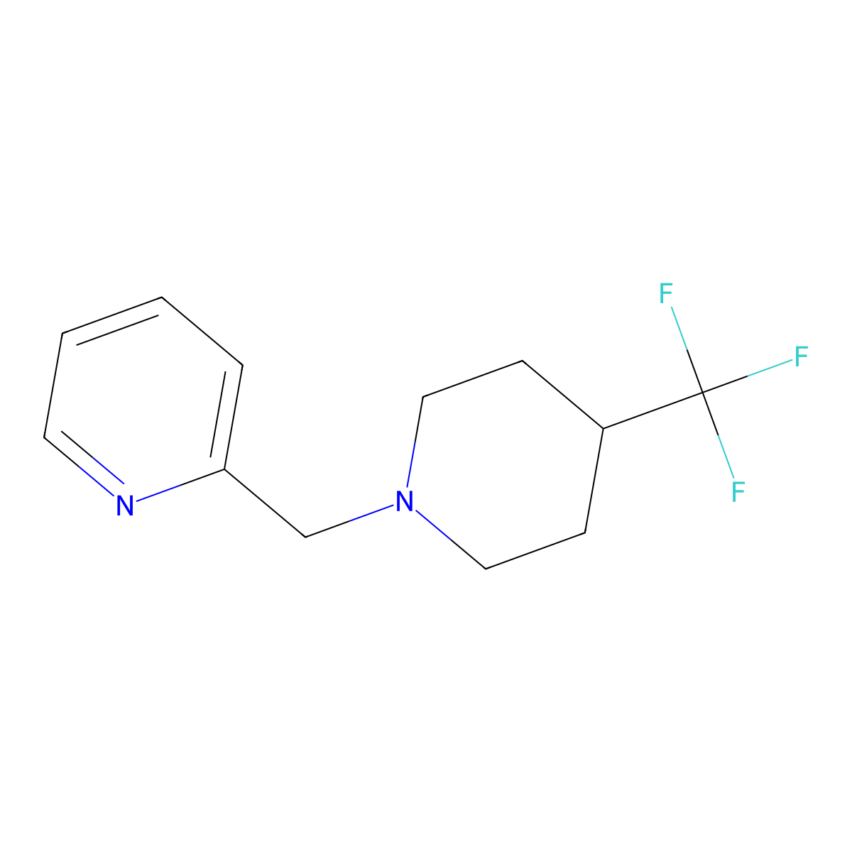 2-((4-(Trifluoromethyl)piperidin-1-yl)methyl)pyridine molecular structure, CAS 2097923-23-2