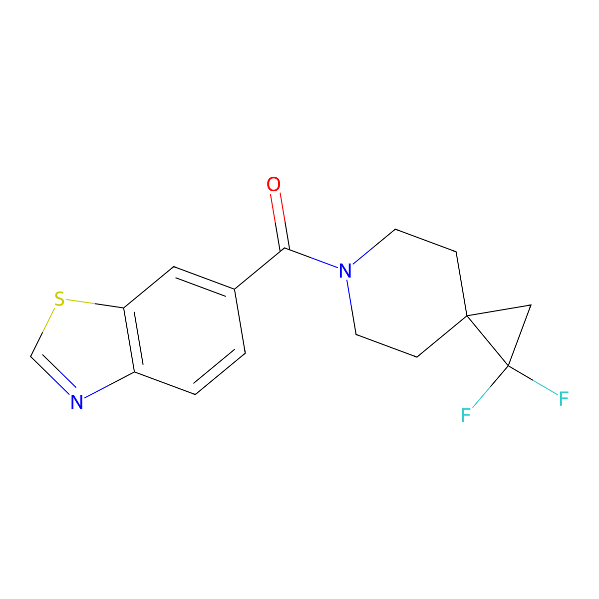 6-{1,1-Difluoro-6-azaspiro[2.5]octane-6-carbonyl}-1,3-benzothiazole molecular structure, CAS 2097923-27-6