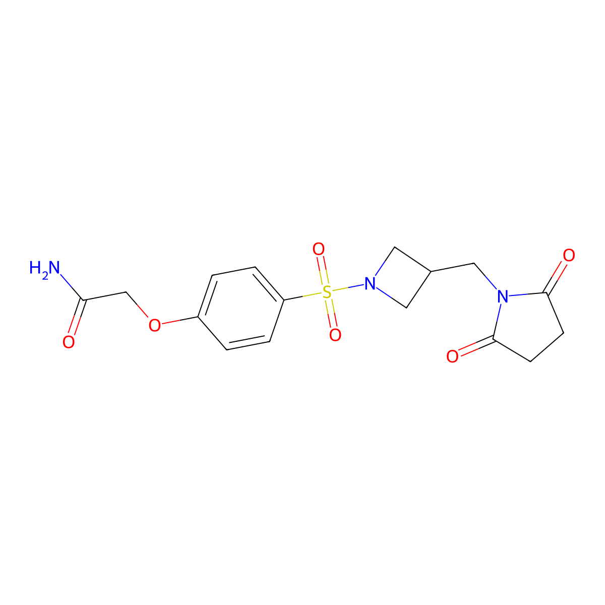 2-[4-({3-[(2,5-Dioxopyrrolidin-1-yl)methyl]azetidin-1-yl}sulfonyl)phenoxy]acetamide molecular structure, CAS 2097923-32-3