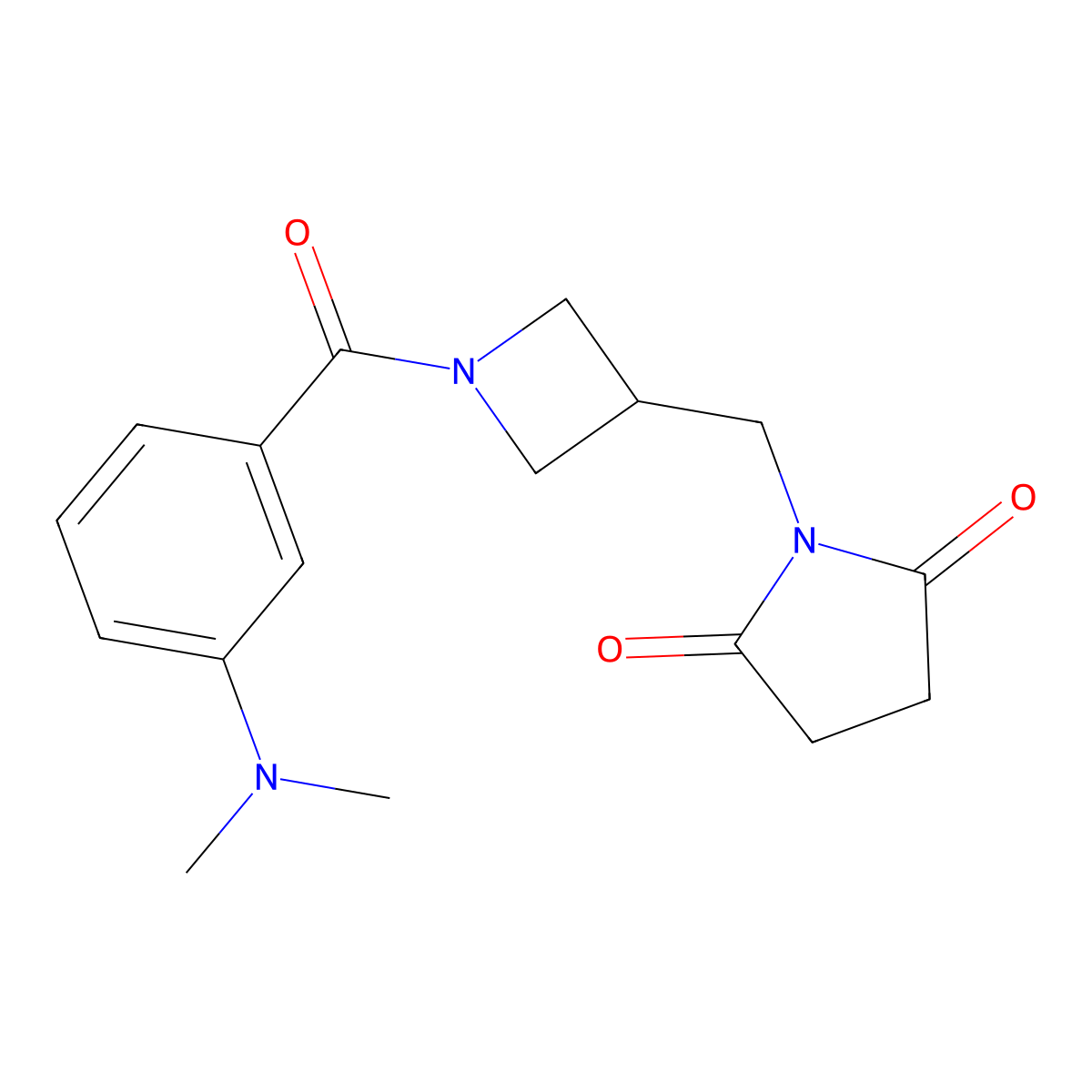 1-({1-[3-(Dimethylamino)benzoyl]azetidin-3-yl}methyl)pyrrolidine-2,5-dione molecular structure, CAS 2097923-41-4