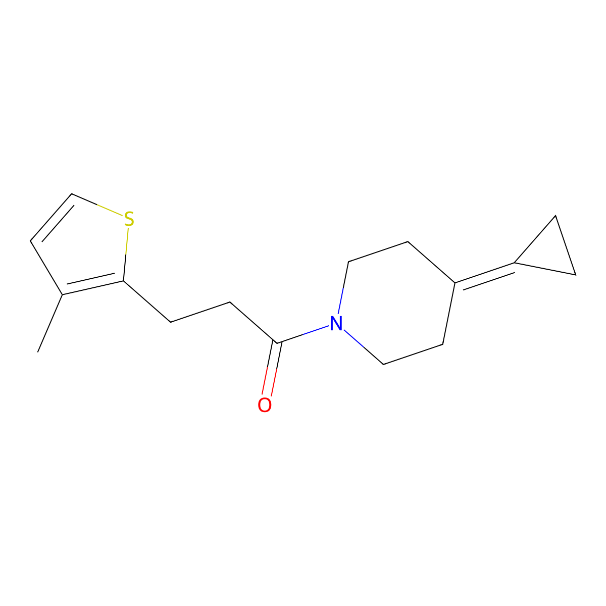 1-(4-Cyclopropylidenepiperidin-1-yl)-3-(3-methylthiophen-2-yl)propan-1-one molecular structure, CAS 2097923-42-5
