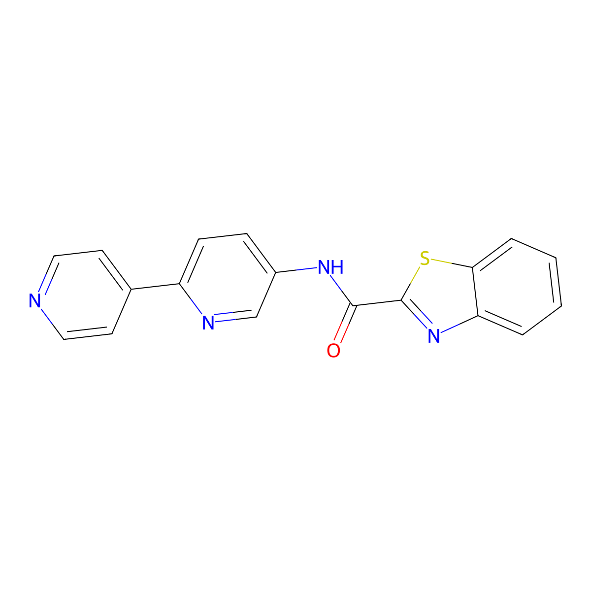 N-{[2,4'-bipyridine]-5-yl}-1,3-benzothiazole-2-carboxamide molecular structure, CAS 2097923-50-5