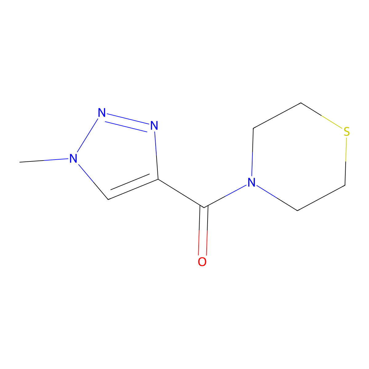 4-(1-methyl-1H-1,2,3-triazole-4-carbonyl)thiomorpholine molecular structure, CAS 2097923-61-8