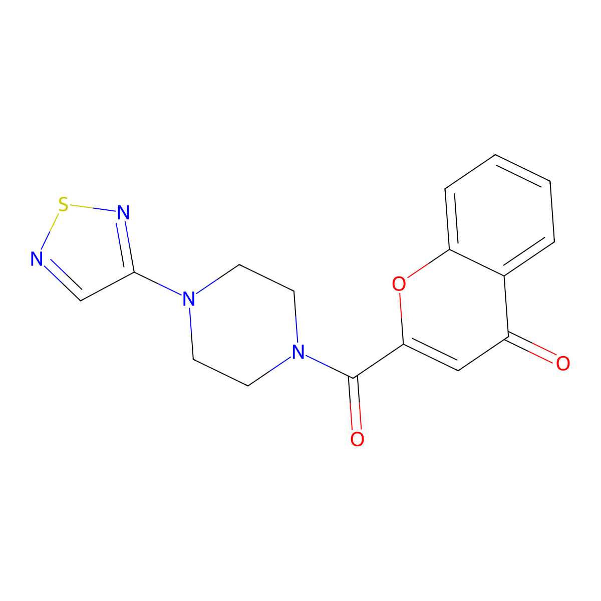 2-[4-(1,2,5-thiadiazol-3-yl)piperazine-1-carbonyl]-4H-chromen-4-one molecular structure, CAS 2097923-62-9