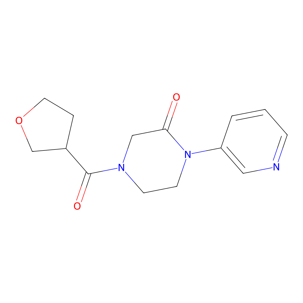 4-(Oxolane-3-carbonyl)-1-(pyridin-3-yl)piperazin-2-one molecular structure, CAS 2097923-65-2