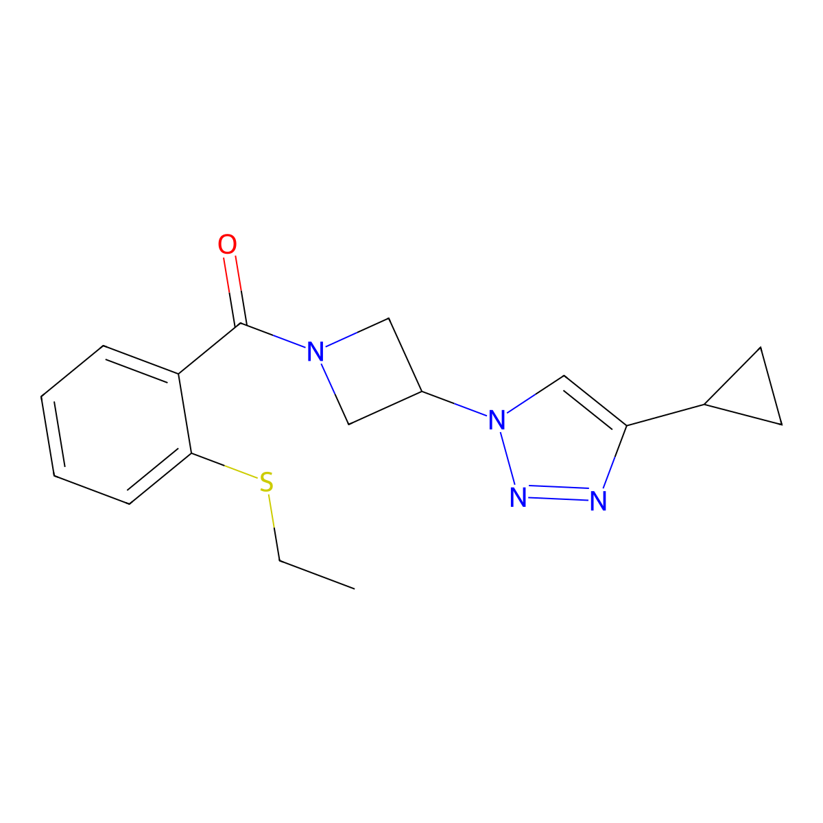 (3-(4-cyclopropyl-1H-1,2,3-triazol-1-yl)azetidin-1-yl)(2-(ethylthio)phenyl)methanone molecular structure, CAS 2097923-66-3