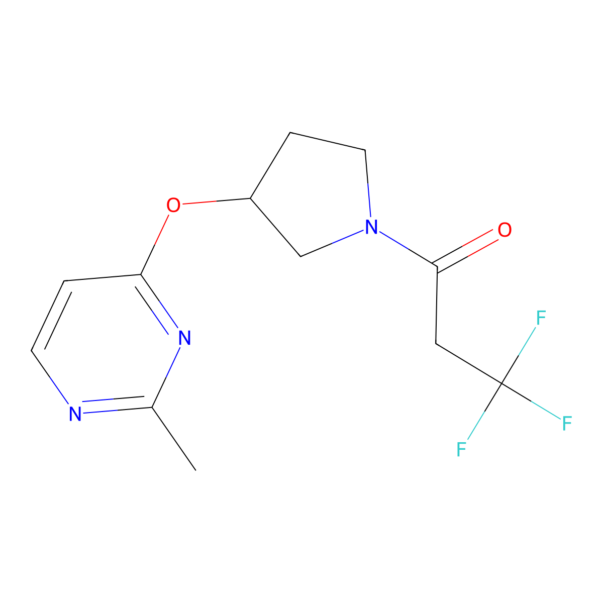 3,3,3-Trifluoro-1-{3-[(2-methylpyrimidin-4-yl)oxy]pyrrolidin-1-yl}propan-1-one molecular structure, CAS 2097923-67-4