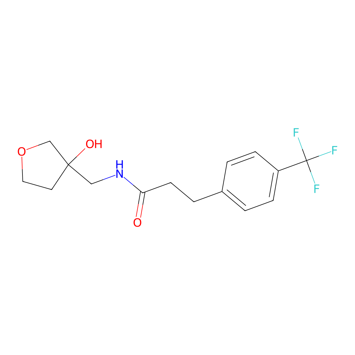 N-[(3-hydroxyoxolan-3-yl)methyl]-3-[4-(trifluoromethyl)phenyl]propanamide molecular structure, CAS 2097923-69-6