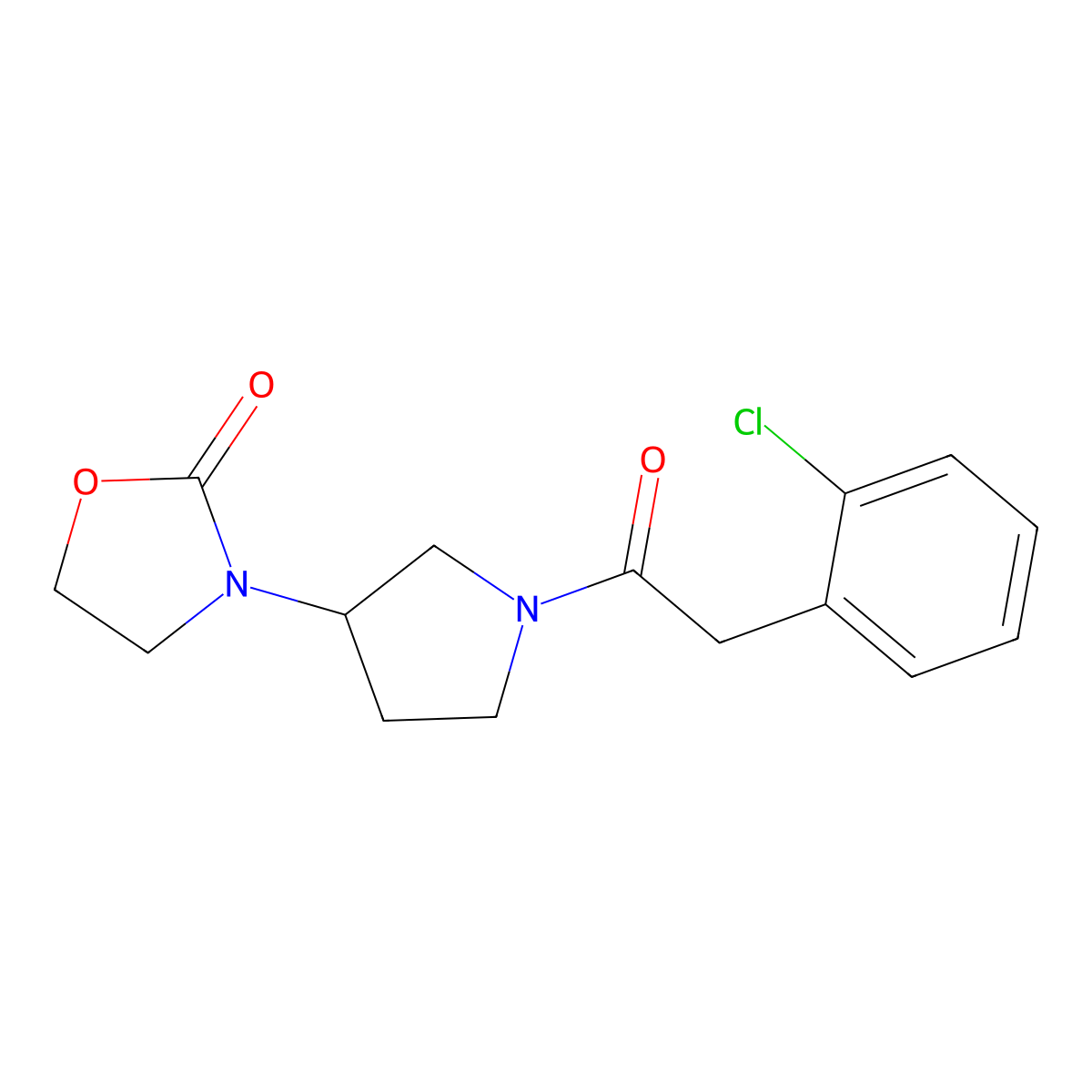 3-{1-[2-(2-Chlorophenyl)acetyl]pyrrolidin-3-yl}-1,3-oxazolidin-2-one molecular structure, CAS 2097923-97-0
