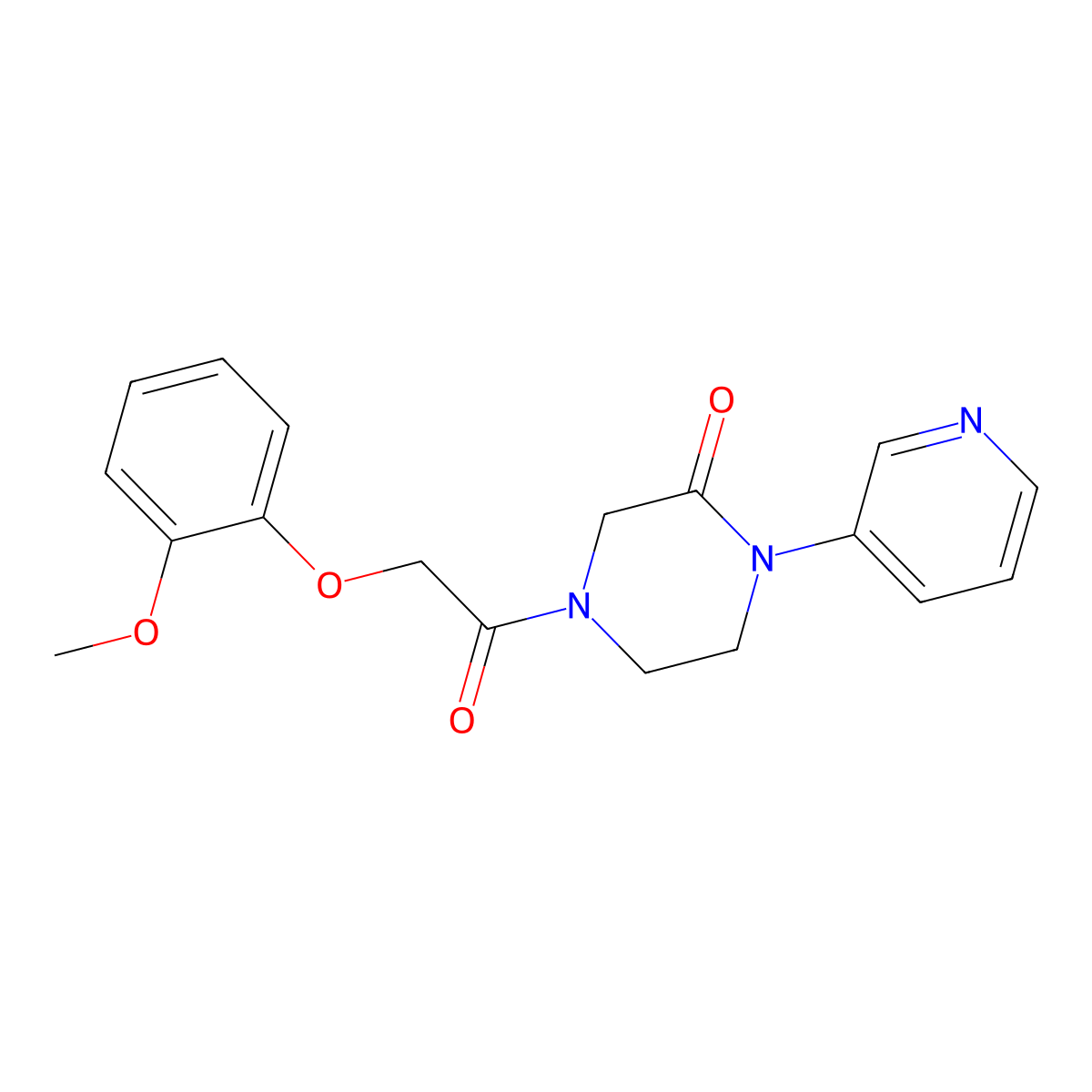 4-[2-(2-Methoxyphenoxy)acetyl]-1-(pyridin-3-yl)piperazin-2-one molecular structure, CAS 2097924-00-8