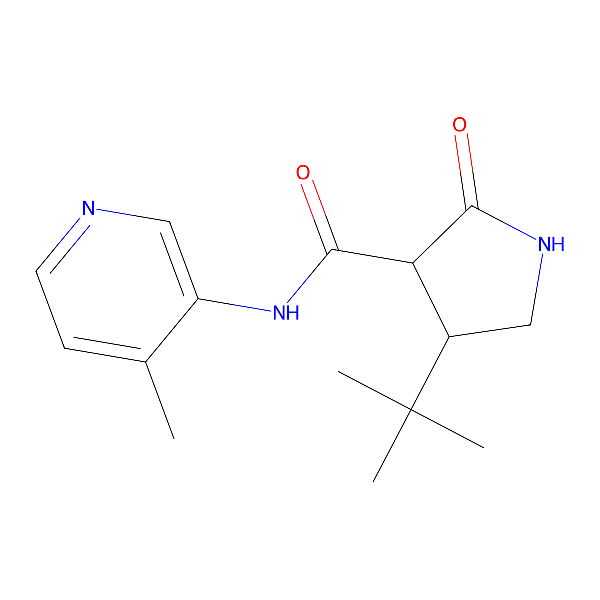 4-tert-butyl-N-(4-methylpyridin-3-yl)-2-oxopyrrolidine-3-carboxamide molecular structure, CAS 2097924-05-3