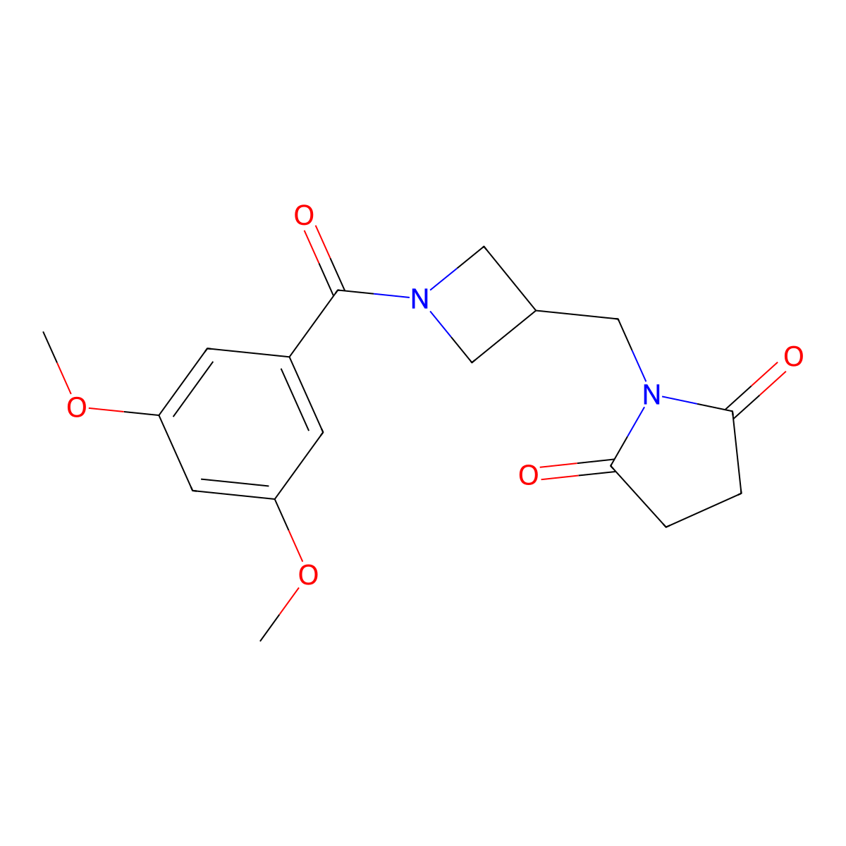 1-{[1-(3,5-Dimethoxybenzoyl)azetidin-3-yl]methyl}pyrrolidine-2,5-dione molecular structure, CAS 2097924-12-2