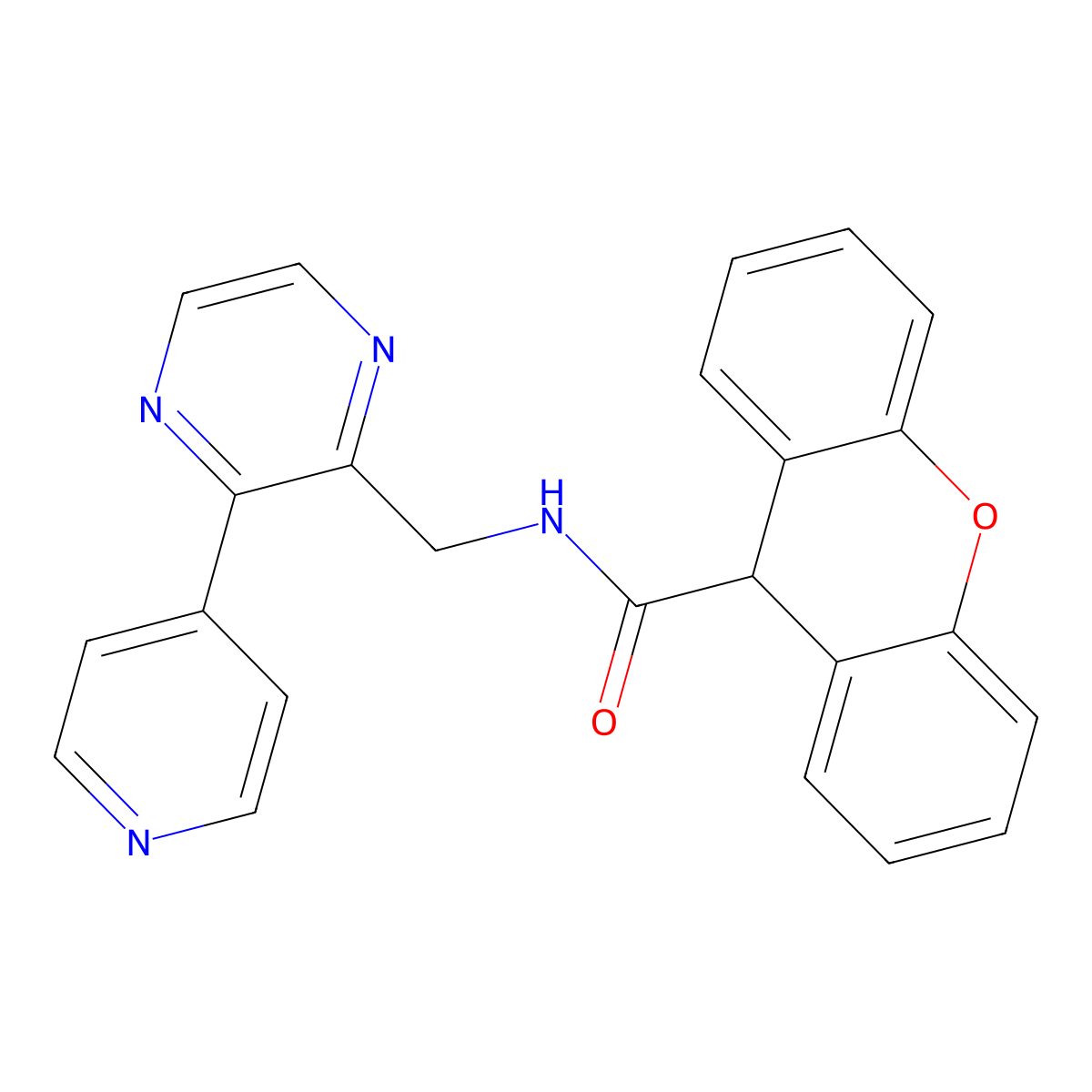 N-{[3-(pyridin-4-yl)pyrazin-2-yl]methyl}-9H-xanthene-9-carboxamide molecular structure, CAS 2097924-17-7