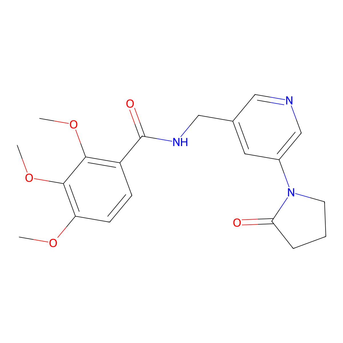 2,3,4-trimethoxy-N-{[5-(2-oxopyrrolidin-1-yl)pyridin-3-yl]methyl}benzamide molecular structure, CAS 2097924-26-8