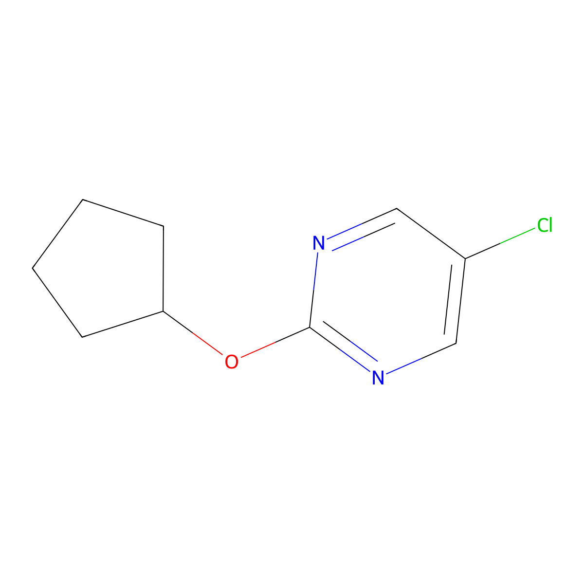 5-Chloro-2-(cyclopentyloxy)pyrimidine molecular structure, CAS 2097924-27-9