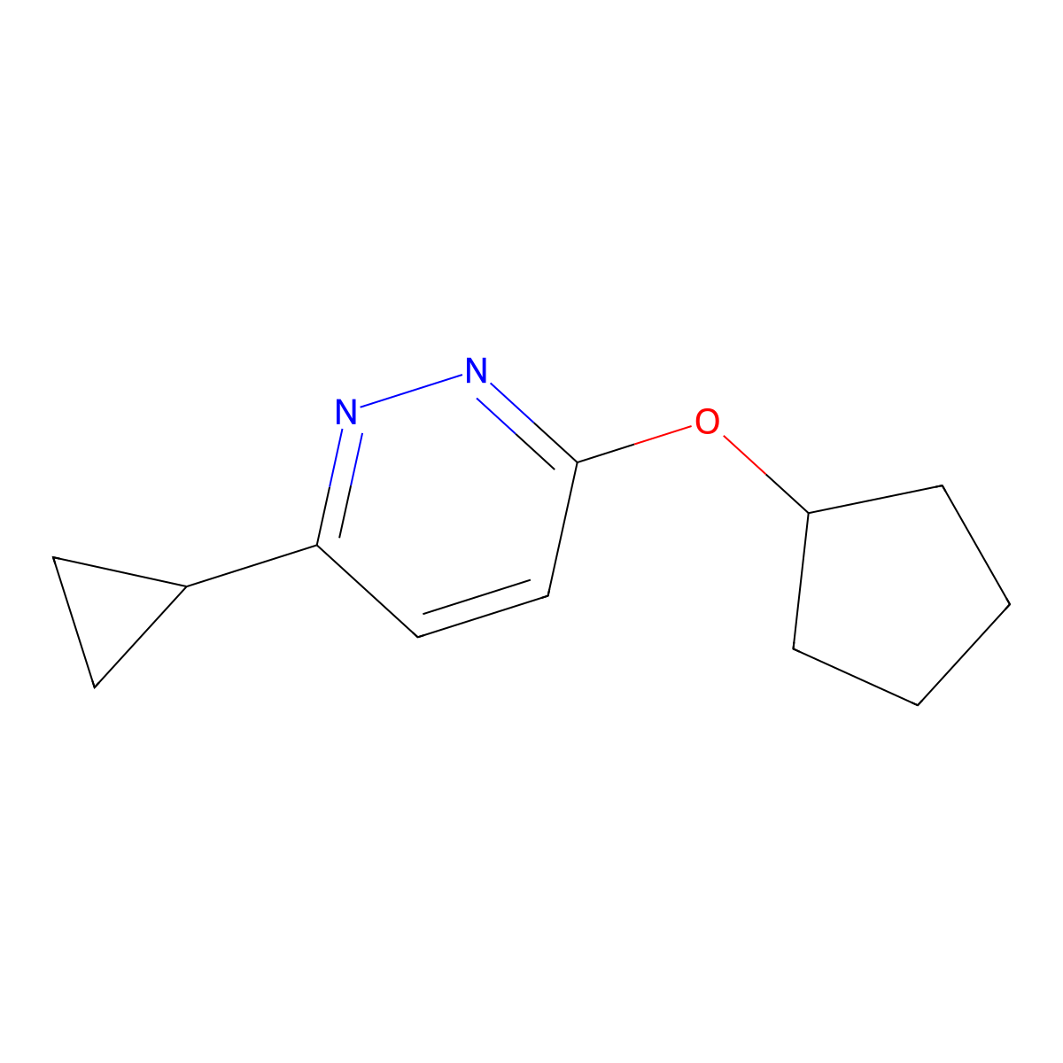 3-(Cyclopentyloxy)-6-cyclopropylpyridazine molecular structure, CAS 2097924-32-6