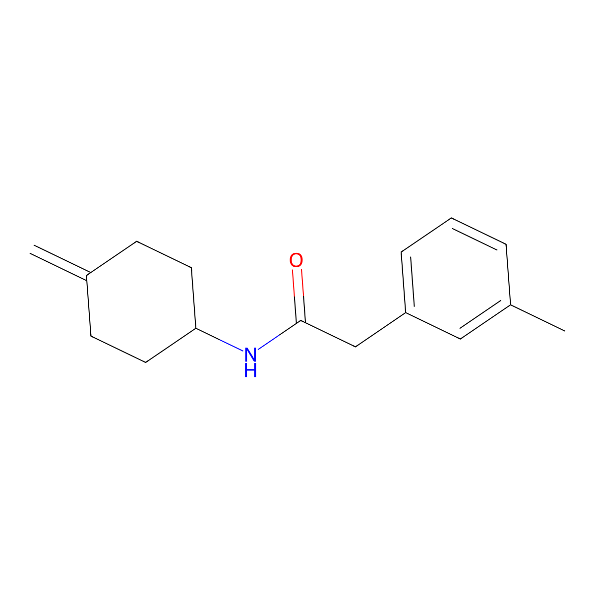 N-(4-methylidenecyclohexyl)-2-(3-methylphenyl)acetamide molecular structure, CAS 2097924-53-1