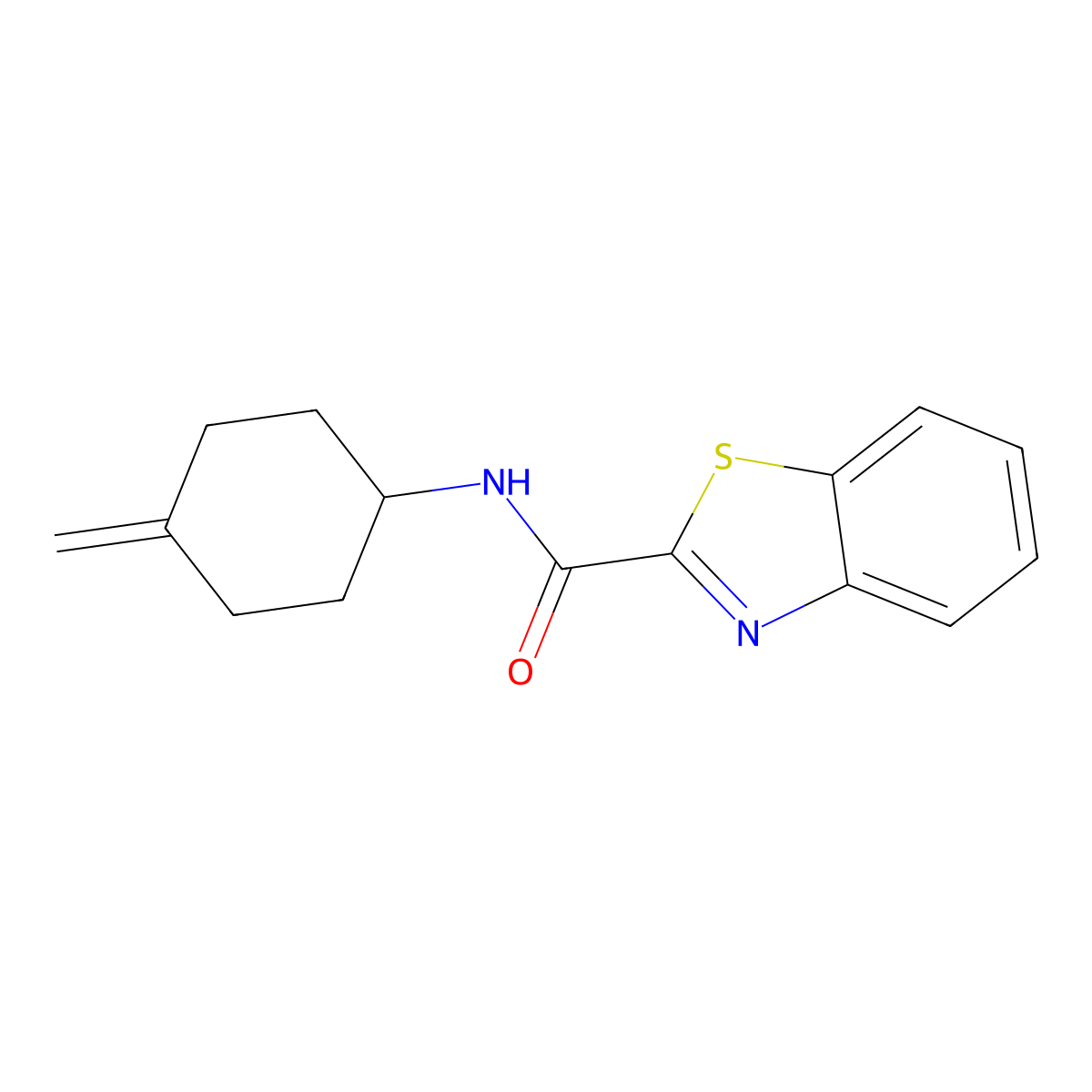 N-(4-methylidenecyclohexyl)-1,3-benzothiazole-2-carboxamide molecular structure, CAS 2097924-56-4