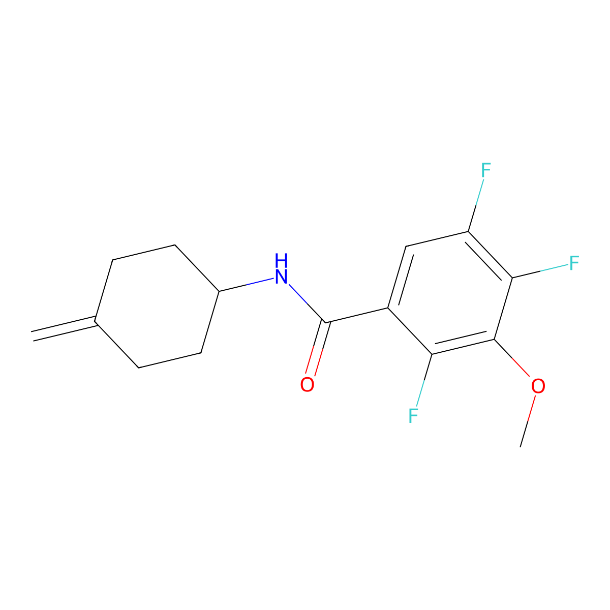 2,4,5-trifluoro-3-methoxy-N-(4-methylidenecyclohexyl)benzamide molecular structure, CAS 2097924-58-6